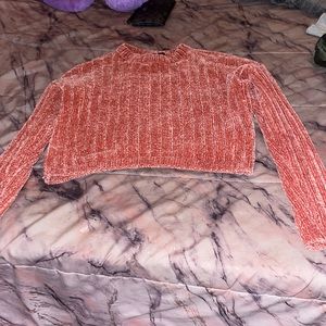 Mauve Ribbed Knit Sweater